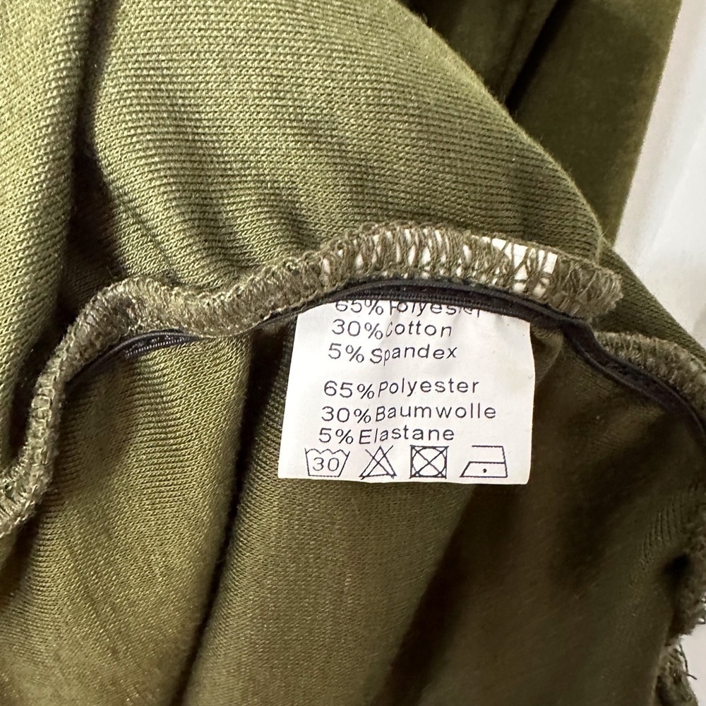 Kate Kasin Ruched Sides Deep Green Long Sleeve Midi Dress Size 2XL - Picture 6 of 6